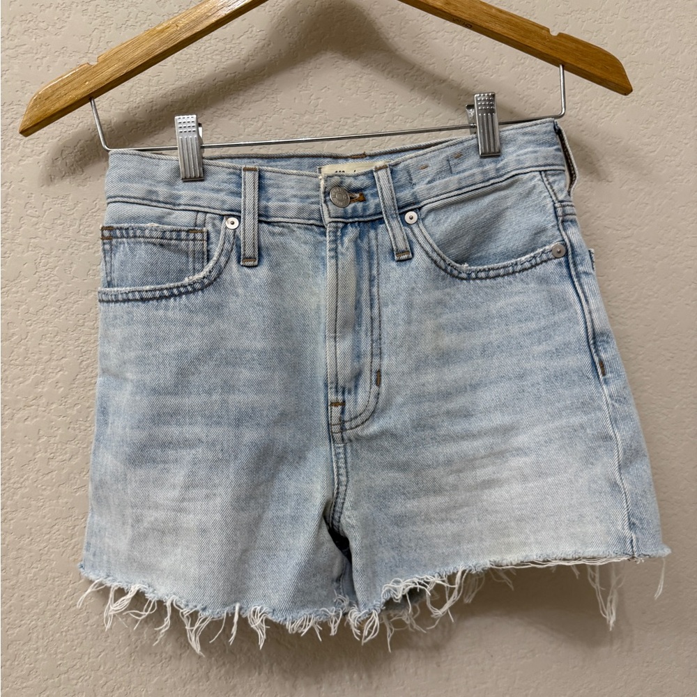 Madewell Light Blue High-Rise Cutoff Denim Shorts